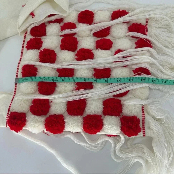 Wool handwoven Pom Pom satchel 13x13 - Picture 4 of 6